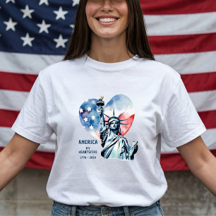 Camiseta América Mi Fuego del Corazón 1776-2026 Patriótico