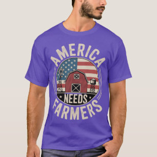 Camiseta América Necesita Agricultores Bandera Estadouniden