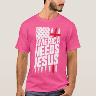Camiseta América Necesita Jesús Fe Cristiana Regalo Patriót