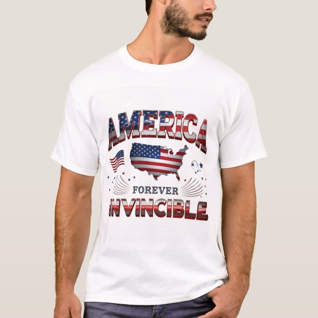 CAMISETA AMÉRICA PARA SIEMPRE INVINCIBLE (Anverso)