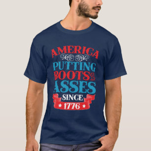 Camiseta América Patea Traseros Desde 1776 Divertido Patrió
