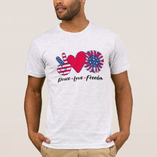 Camiseta America. Paz. Amor. Libertad.