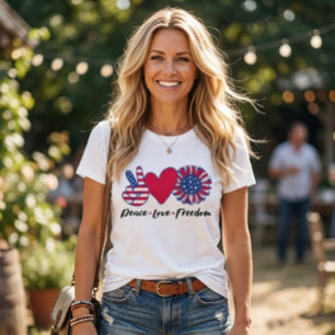 Camiseta America. Paz. Amor. Libertad.