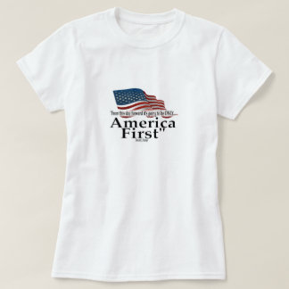Camiseta America Primero Citación Patriótica de Trump Bande