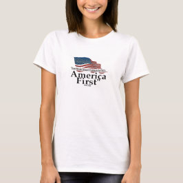 Camiseta America Primero Citación Patriótica de Trump Bande