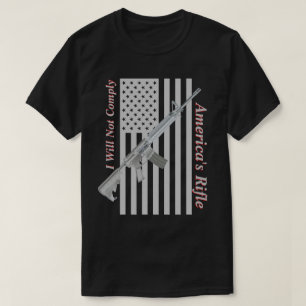 Camiseta América Rifle USA bandera no cumpliré oscuro