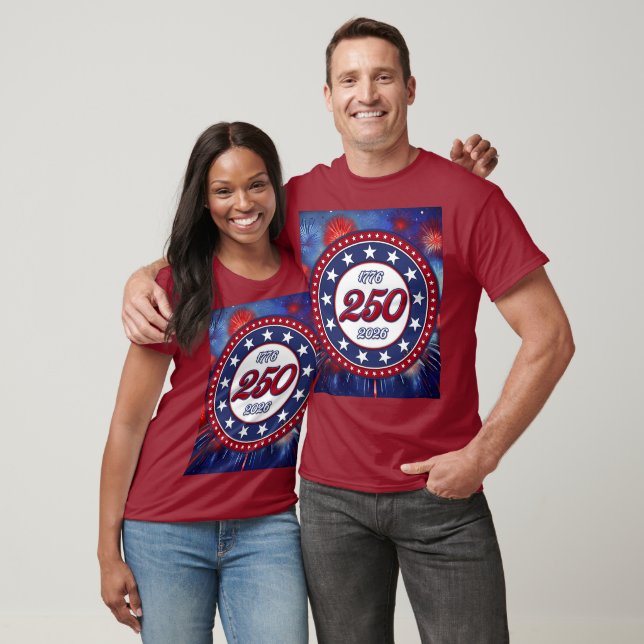 Camiseta America’s 250th Birthday Graphic Fireworks Burst R (Unisexo)