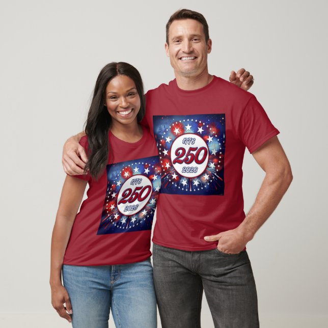 Camiseta America’s 250th Birthday Graphic Fireworks Burst W (Unisexo)