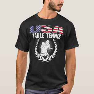 Camiseta America Table Tennis USA Flag Ping Pong Support