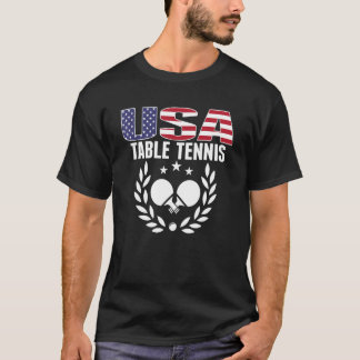 Camiseta America Table Tennis USA Flag Ping Pong Support