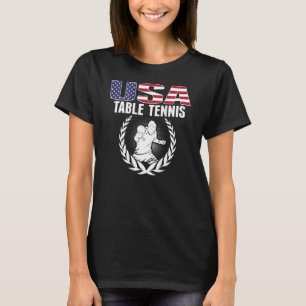 Camiseta America Table Tennis USA Flag Ping Pong Support
