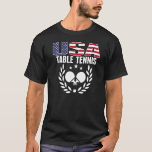 Camiseta America Table Tennis USA Flag Ping Pong Support