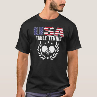 Camiseta America Table Tennis USA Flag Ping Pong Support