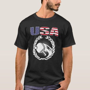 Camiseta America Table Tennis USA Flag Ping Pong Support