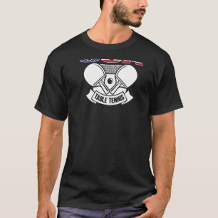 Camiseta America Table Tennis USA Flag Support Ping Pong T