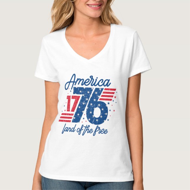 Camiseta América Tierra De Los Libres (Anverso)