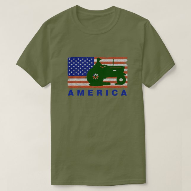 Camiseta AMÉRICA-Tractor FLAG-G (Diseño del anverso)