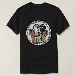 Camiseta América une contra la guerra, racismo