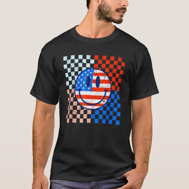 Camiseta America Vibes Cute Smile Face USA American Flag 4t (Anverso)