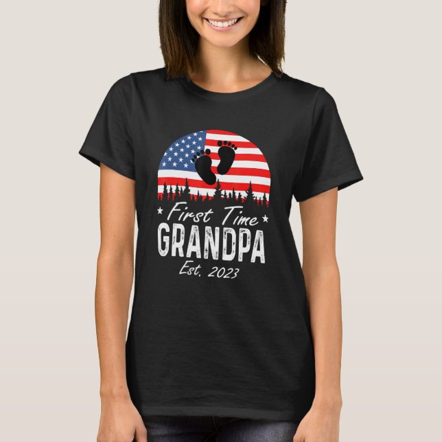 Camiseta America Vibes First Time To Be Grandpa 2023 New Gr (Anverso)