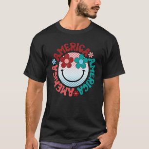 Camiseta América Vibes Happy Face Smile Flor Americana 4