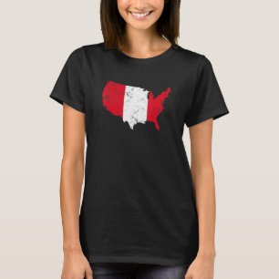 Camiseta América Vintage Con Bandera De Perú Raíces Peruana