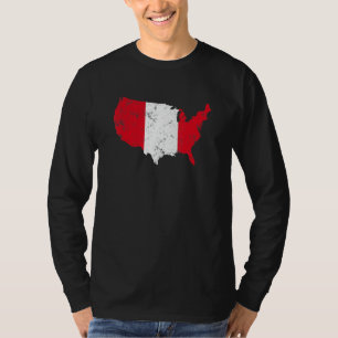 Camiseta América Vintage Con Bandera De Perú Raíces Peruana