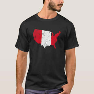 Camiseta América Vintage Con Bandera De Perú Raíces Peruana