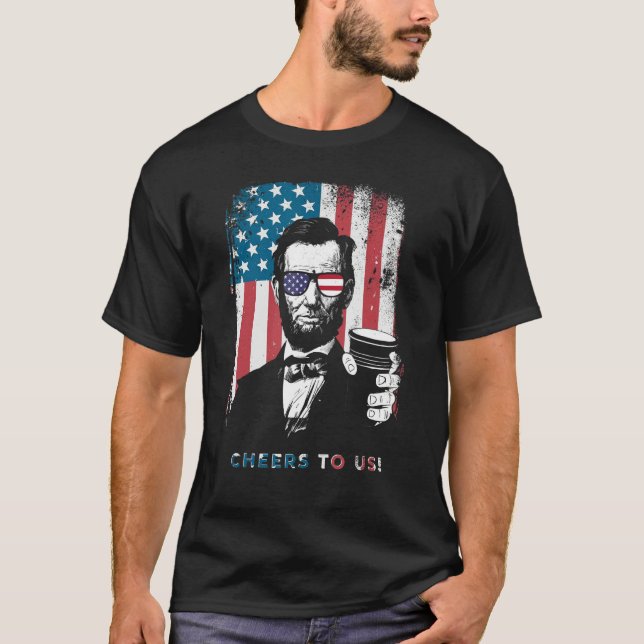 Camiseta American Abraham Lincoln Eyes Flag Country (Anverso)