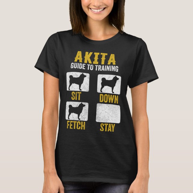 Camiseta American Akita Guide To Training Dog Mom Dad (Anverso)