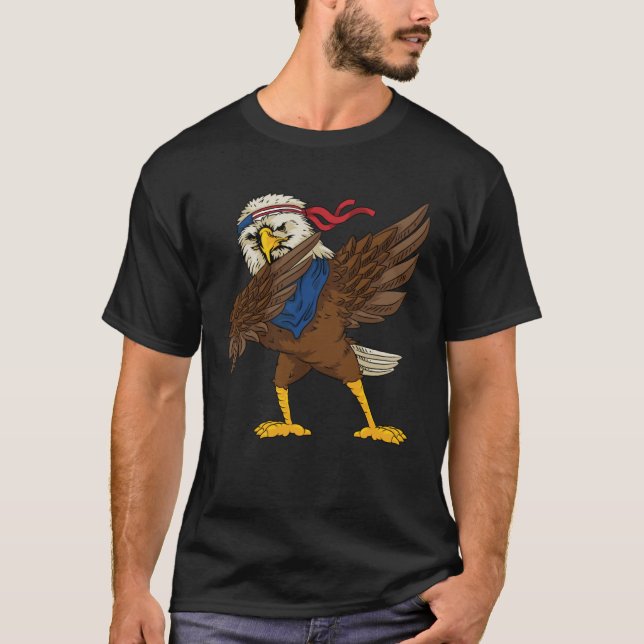 Camiseta American Bald Eagle Dabbing 2021 Dab Dance 4th Of  (Anverso)