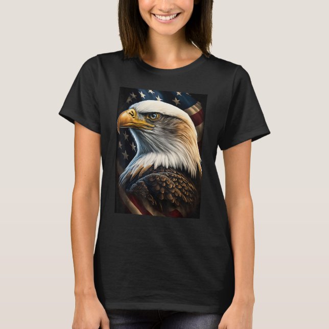 Camiseta American Bald Eagle Eyes Flag Country (Anverso)