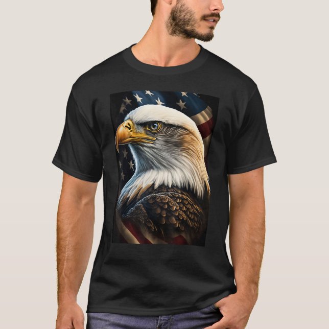 Camiseta American Bald Eagle Eyes Flag Country (Anverso)