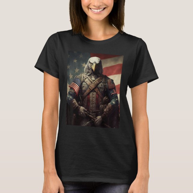 Camiseta American Bald Eagle Eyes Flag Country 1 (Anverso)