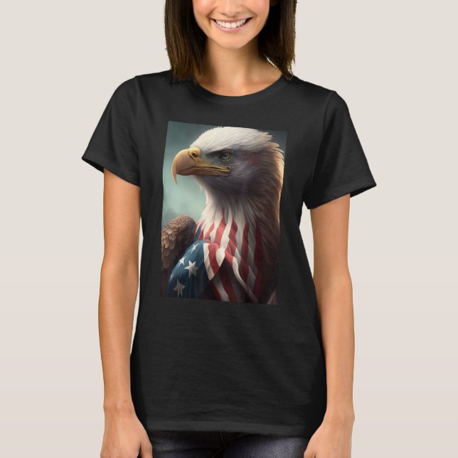 Camiseta American Bald Eagle Eyes Flag Country 10 (Anverso)