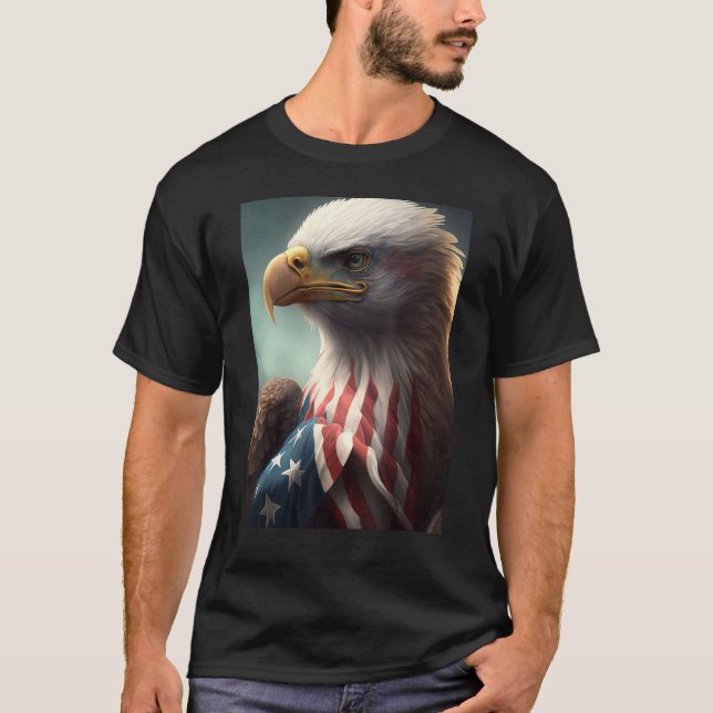 Camiseta American Bald Eagle Eyes Flag Country 10 (Anverso)