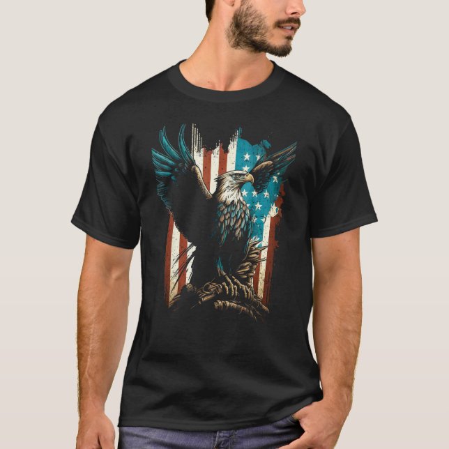 Camiseta American Bald Eagle Eyes Flag Country 6 (Anverso)