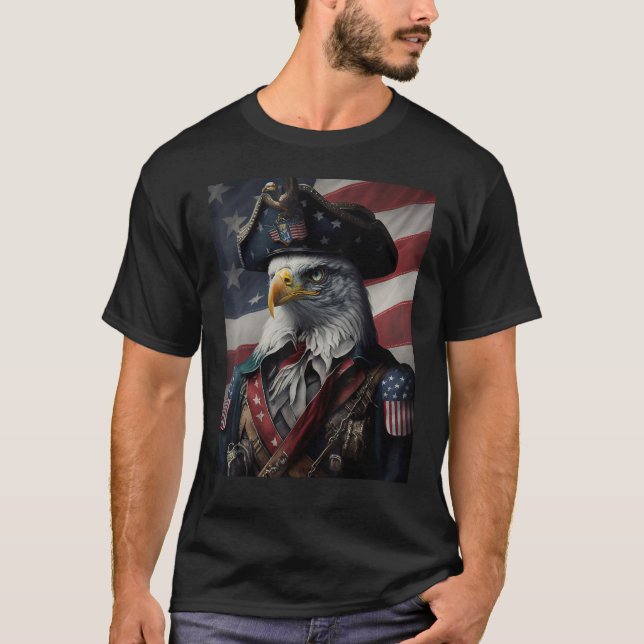 Camiseta American Bald Eagle Eyes Flag Country 7 (Anverso)