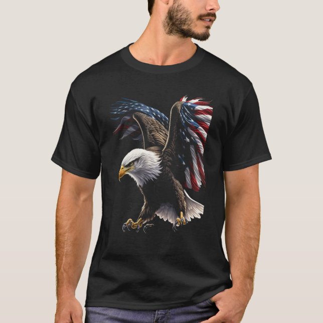Camiseta American Bald Eagle Eyes Flag Country 8 (Anverso)