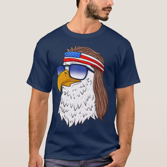 Camiseta American Bald Eagle Mullet 4 De Julio Divertido Es (Anverso)