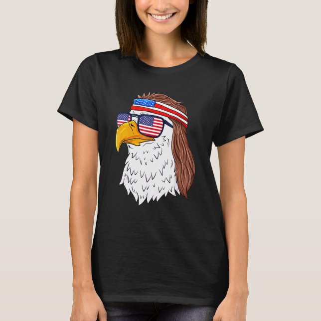 Camiseta American Bald Eagle Mullet 4 De Julio Estadouniden (Anverso)