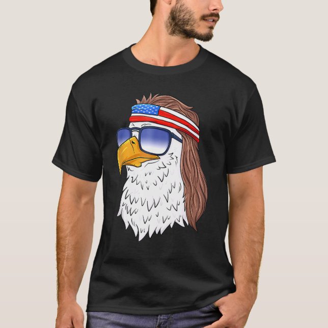 Camiseta American Bald Eagle Mullet 4 De Julio Estadouniden (Anverso)