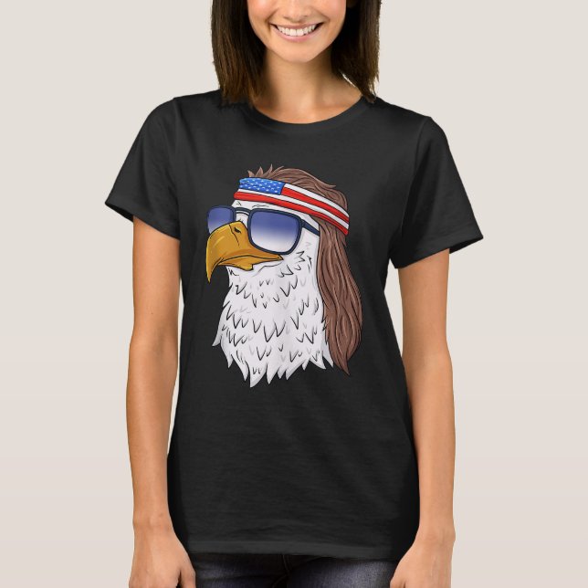 Camiseta American Bald Eagle Mullet 4 De Julio Funny USA P (Anverso)