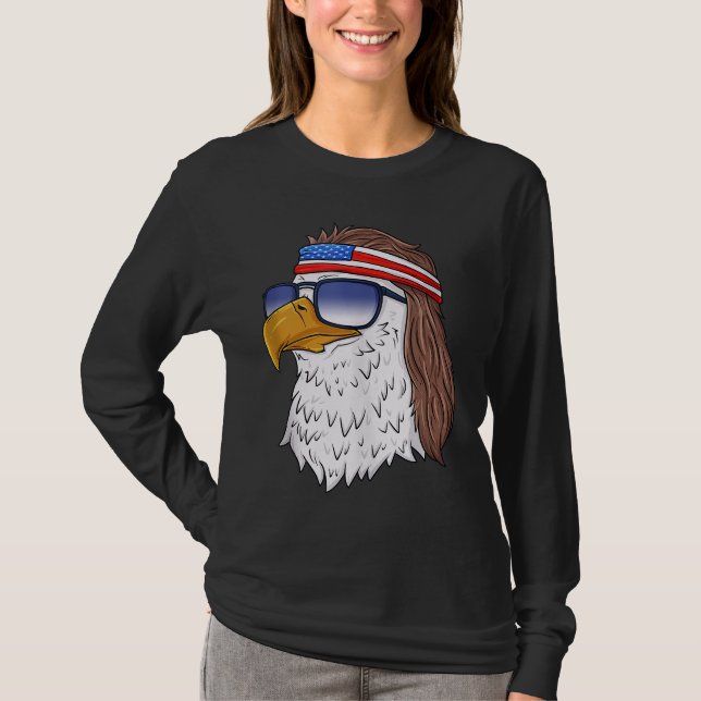 Camiseta American Bald Eagle Mullet 4 De Julio Funny USA P (Anverso)
