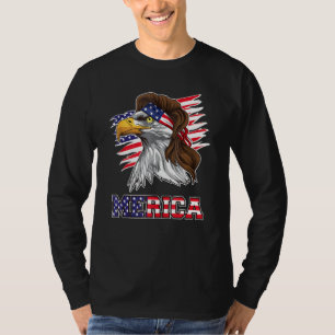 Camiseta American Bald Eagle Mullet 4 De Julio Funny Usa P