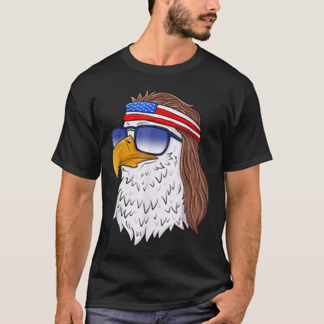 Camiseta American Bald Eagle Mullet 4 De Julio Patriot (Anverso)