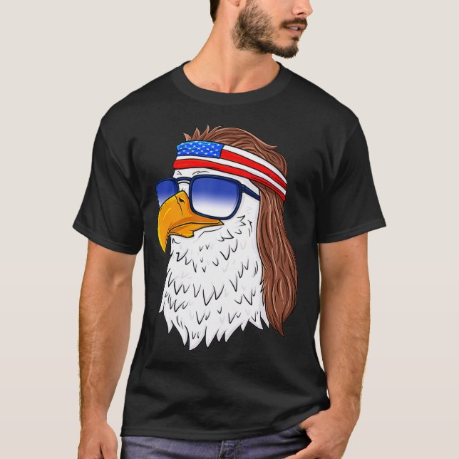 Camiseta American Bald Eagle Mullet 4th Of July Funny Usa  (Anverso)