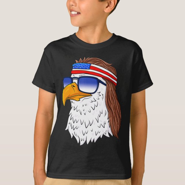 Camiseta American Bald Eagle Mullet 4th Of July Funny Usa  (Anverso)