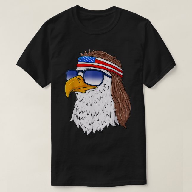Camiseta American Bald Eagle Mullet 4th Of July Funny USA a (Diseño del anverso)