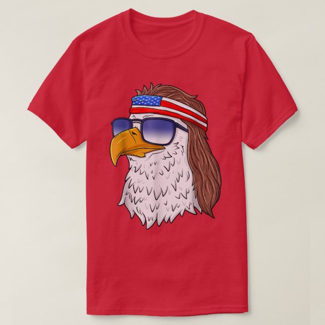 Camiseta American Bald Eagle Mullet 4th Of July Funny USA P (Diseño del anverso)